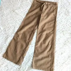 45rpmコットンパンツ　L　キャメル ベルト付き コットンストレート　4