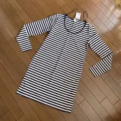 新品　H&M ストライプ柄　 長袖ミニワンピース ・ロングTシャツ　M