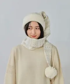 Override マフラー付きニット帽