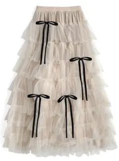 GRL チュールティアードリボンボリュームスカート[ru1288]