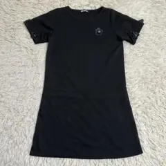 【MARYQUANT】マリークワント ワンピース ミニ 半袖 ブラック ワッペンのサムネイル