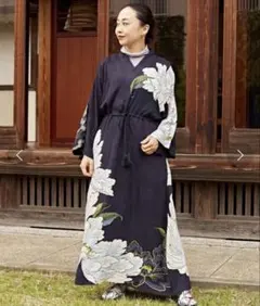 チャイハネ 【カヤ】雅ならい 牡丹ワンピースNIPPON DNAブラックアミナ
