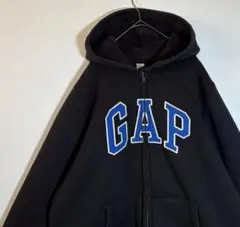 GAP ギャップ ビッグサイズ刺繍ロゴ　裏地ボア　ジップアップパーカー
