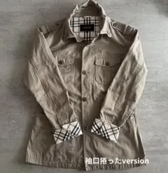 バーバリー　ブラックレーベル　ジャケット　ノバチェック　綿　L