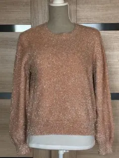 ROSIEE ・ラメ入りピンクニットセーター（F）