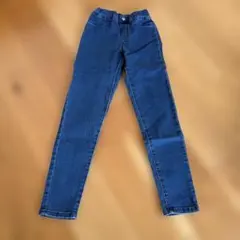 GU デニムブルー スリムフィット長ズボン　140