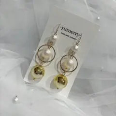 ハンドメイドピアス★No,002 パール ゴールド フック