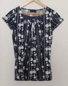 チュニック　半袖　水玉模様