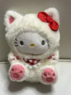 ハローキティ 猫耳フード付きぬいぐるみキーホルダー