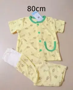 新品 恐竜 タオル地 半袖パジャマ 80cm ⑳ Tシャツ 腹巻付きパンツ
