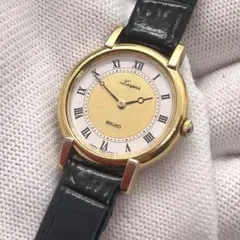 新品電池 SEIKO Lespoir 腕時計 ローマン ギョーシェ ゴールドのサムネイル