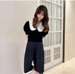 Bibiy BETTY DOT TOP ノースリーブ ドット柄襟付き ニット - メルカリ