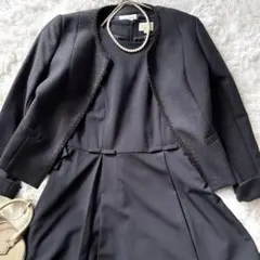 11号【卒業式/入学式】エマジェイムス ワンピーススーツ 濃紺 美品