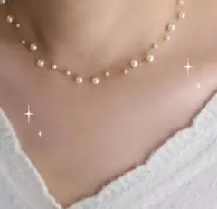 【最安値】二連パールステーションネックレス ゴールド