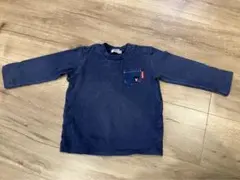 ダブルビー　ミキハウス　ロンT 90センチ　紺色　ポケット付き