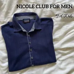 NICOLE CLUB FOR MEN ネイビー ポロシャツ　サイズ46 Mのサムネイル