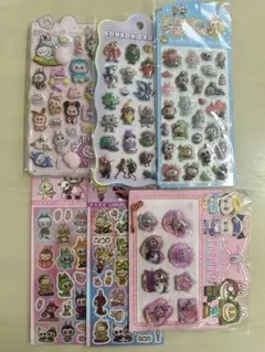 8 シール6枚セット おしり　ボンボン　立体　ラブブ　ぷくぷく　水シール