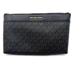 【美品】MICHAEL KORS マイケルコース ブラック クラッチバッグ