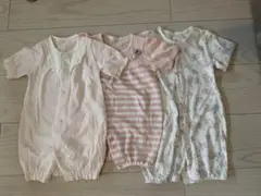 新生児 夏服 ツーウェイ・ドレスオール 3枚セット 50-60cm