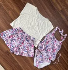 エンジェルルナ　水着4点セット　サイズL 花柄水着セット　ラッシュガード