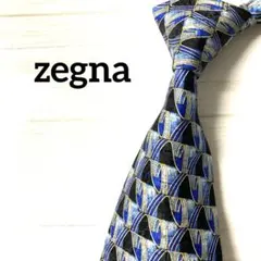 エルメネジルドゼニア　ネクタイ　ネイビーブルー系　パターンデザイン　ドット