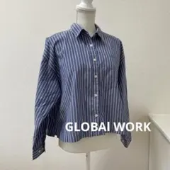 GLOBAl WORK ストライプシャツ　ブルー系のサムネイル