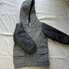 フード付きカジュアルコート グレー