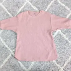 UNIQLO ピンク ワッフル生地 トップス 140