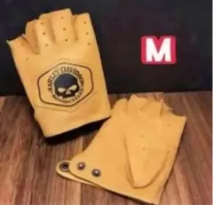 【最安値】ハーレーダビッドソン 本革 レザーグローブ マスタード Mカラシ色