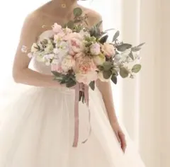 アーティフィシャルフラワー ウェディング ブーケ ブートニア ピンク