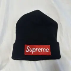 Supreme ボックスロゴ ニット帽 ビーニー ブラックのサムネイル