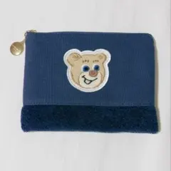 新品未使用 タグ付き フェイラー オールドテディ レア 希少 廃盤 ストライプ オールドテディ ワッペンポーチ L/OTE-233072(ネイビー