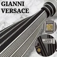 美品　ヴェルサーチ　縦ストライプ　グレカ　アシンメトリー　メデューサ　ジャガード