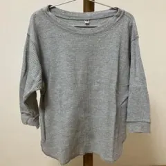 ユニクロ ワッフル生地 カットソー グレー Ｍサイズ レディース