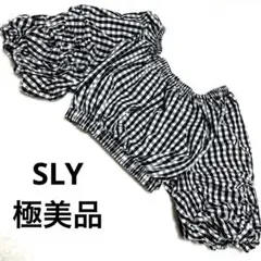 【極美品】SLY スライ ギンガムチェック ボリュームスリーブ ブラウス Sのサムネイル