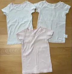 ユニクロ　コットンフライスインナー　半袖3枚セット　100cm