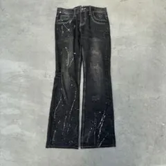 Bernings-sho painting Flare denim pants