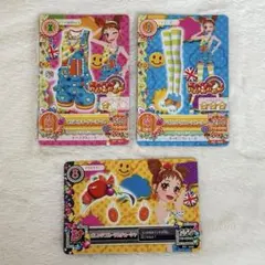 アイカツカード　そらいろオーバーオールコーデ　3枚セット　有栖川おとめ