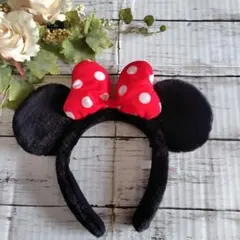 ディズニー ミニー ヘアバンド カチューシャ リボン ドットのサムネイル