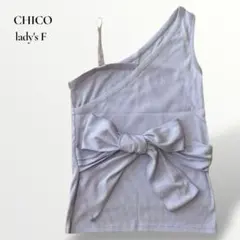 Chicoチコ／ワンショルリボンタンクトップ　パープルのサムネイル
