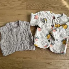 petit main セーター & H&M フルーツ柄ジャケット