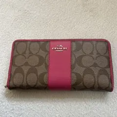 COACH 長財布 ブラウン ピンク