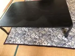 黒い木製　ローリビングテーブル