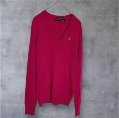 ポロラルフローレン スポーツ ニット　セーター メリノウール ピンク S ゴルフ