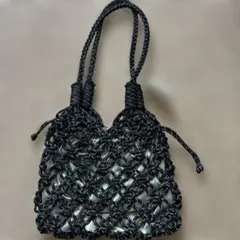 SM2 blue マクラメバッグ