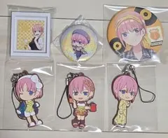 五等分の花嫁(一花❣️)ラバーストラップ3個 フレームマグネット・バッジ2個
