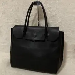 鎌倉シャツ フラップトートバッグ シュリンクレザー ブラック - メルカリ