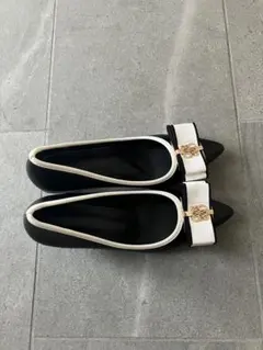 リボン付きポインテッドトゥミュール 24.5cm