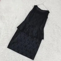 ファビア ワンピース レース ブラック L ノースリーブ フォーマル パーティ