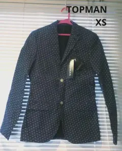 TOPMAN ネイビー ドット柄 ブレザー UK 34のサムネイル